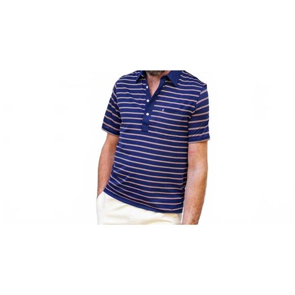 NEW CRIQUET performance players shirt in lee stripe navy